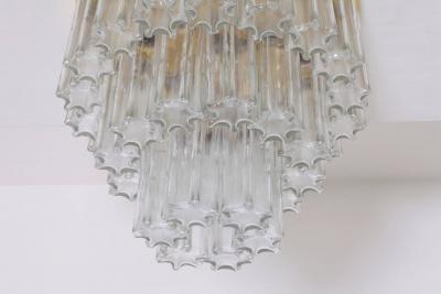  Glash tte Limburg Glass and Brass Three Tier Chandelier by Glashu tte Limburg Venini Style