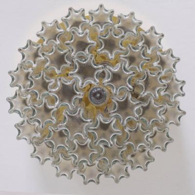  Glash tte Limburg Glass and Brass Three Tier Chandelier by Glashu tte Limburg Venini Style