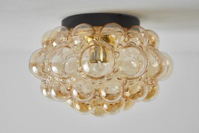  Glash tte Limburg Large 1960s Helena Tynell Amber Bubble Glass Flush Mount for Limburg