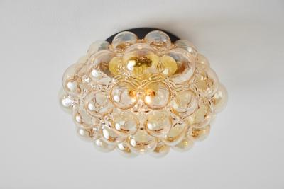  Glash tte Limburg Large 1960s Helena Tynell Amber Bubble Glass Flush Mount for Limburg