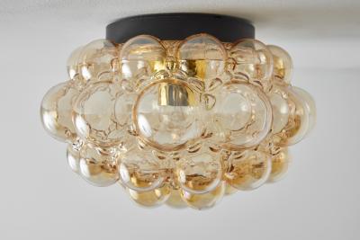  Glash tte Limburg Large 1960s Helena Tynell Amber Bubble Glass Flush Mount for Limburg