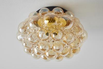  Glash tte Limburg Large 1960s Helena Tynell Amber Bubble Glass Flush Mount for Limburg