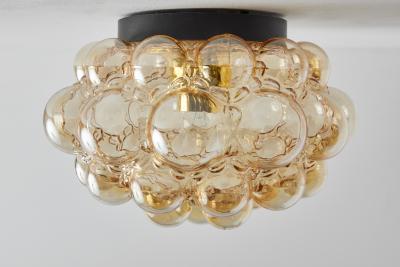  Glash tte Limburg Large 1960s Helena Tynell Amber Bubble Glass Flush Mount for Limburg