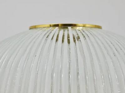  Glash tte Limburg Large Limburg Striped Glass Brass Flushmount Ceiling Light Germany 1970s
