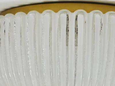  Glash tte Limburg Large Limburg Striped Glass Brass Flushmount Ceiling Light Germany 1970s