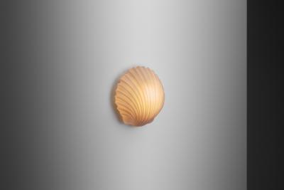  Glash tte Limburg Large Opal Glass Seashell Wall Lamp by Glash tte Limburg Germany 1970s