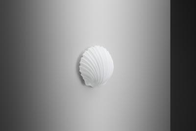  Glash tte Limburg Large Opal Glass Seashell Wall Lamp by Glash tte Limburg Germany 1970s