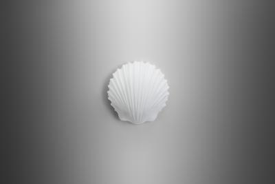  Glash tte Limburg Large Opal Glass Seashell Wall Lamp by Glash tte Limburg Germany 1970s