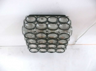  Glash tte Limburg Limburg Iron and Glass Square Flush Mount