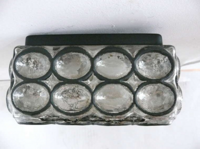  Glash tte Limburg Limburg Iron and Glass Square Flush Mount
