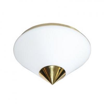  Glash tte Limburg Mid Century Frosted Glass Conical Flush mounts w Brass Fittings by Limburg