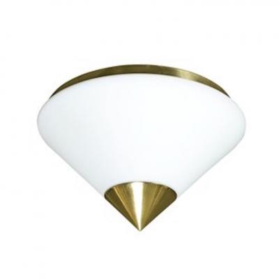  Glash tte Limburg Mid Century Frosted Glass Conical Flush mounts w Brass Fittings by Limburg