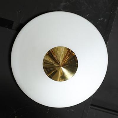  Glash tte Limburg Mid Century Frosted Glass Conical Flush mounts w Brass Fittings by Limburg