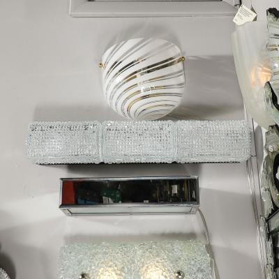  Glash tte Limburg Mid Century Pyramidal Translucent Cut Crystal Vanity Light by Glash tte Limburg