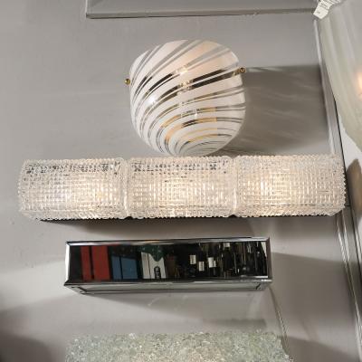  Glash tte Limburg Mid Century Pyramidal Translucent Cut Crystal Vanity Light by Glash tte Limburg