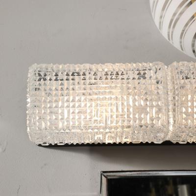  Glash tte Limburg Mid Century Pyramidal Translucent Cut Crystal Vanity Light by Glash tte Limburg