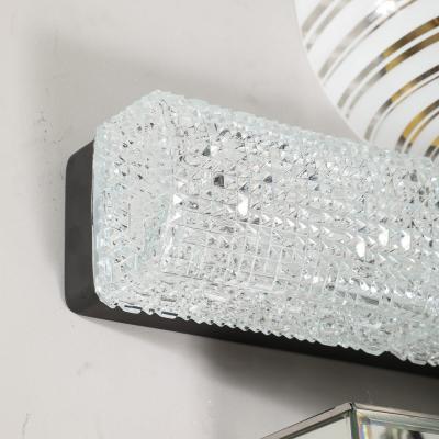  Glash tte Limburg Mid Century Pyramidal Translucent Cut Crystal Vanity Light by Glash tte Limburg