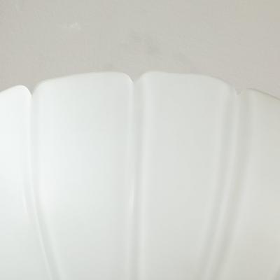  Glash tte Limburg Mid Century Scalloped Molded Frosted Glass Sconces signed Glash tte Limburg
