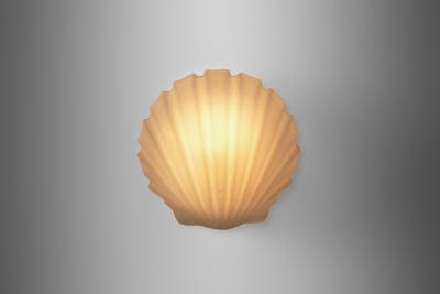  Glash tte Limburg Opal Glass Seashell Wall Lamp by Glash tte Limburg Germany 1970s