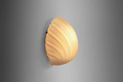  Glash tte Limburg Opal Glass Seashell Wall Lamp by Glash tte Limburg Germany 1970s