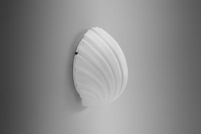  Glash tte Limburg Opal Glass Seashell Wall Lamp by Glash tte Limburg Germany 1970s