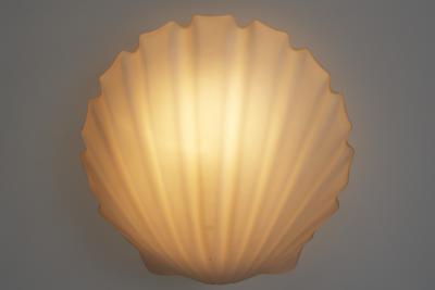  Glash tte Limburg Opal Glass Seashell Wall Lamp by Glash tte Limburg Germany 1970s