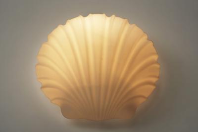  Glash tte Limburg Opal Glass Shell Wall Lamp by Glash tte Limburg Germany 1970s