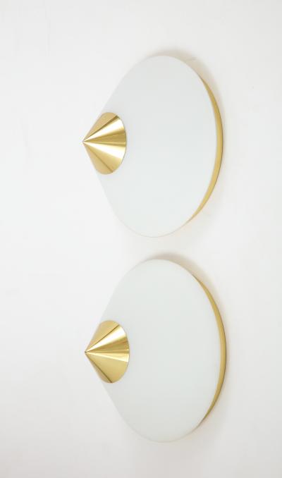  Glash tte Limburg Pair 1970s Flush mount Sconce by Limburg 4 Pairs Available 