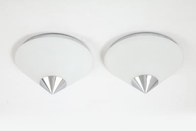  Glash tte Limburg Pair of Chrome Capped Flush mounts Sconces by Limburg