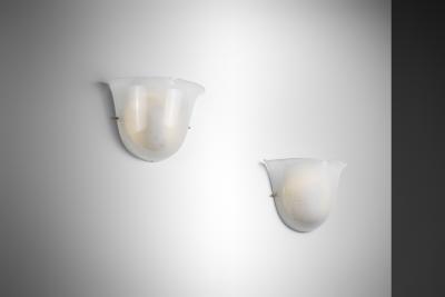  Glash tte Limburg Pair of Glass Wall Lamps by Glash tte Limburg Germany 1970s