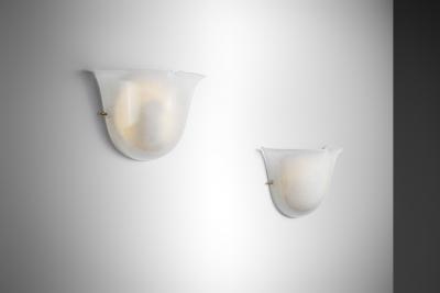  Glash tte Limburg Pair of Glass Wall Lamps by Glash tte Limburg Germany 1970s