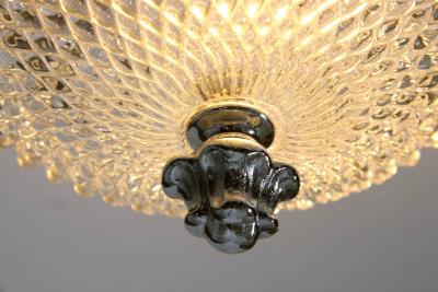  Glash tte Limburg Pair of Honeycomb Glass Glash tte Limburg Flush Mount with Silver Plated Head