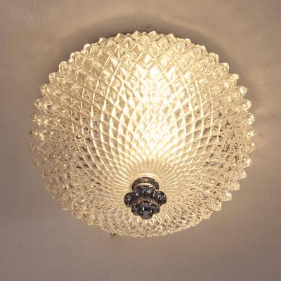  Glash tte Limburg Pair of Honeycomb Glass Glash tte Limburg Flush Mount with Silver Plated Head