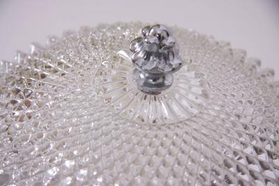  Glash tte Limburg Pair of Honeycomb Glass Glash tte Limburg Flush Mount with Silver Plated Head