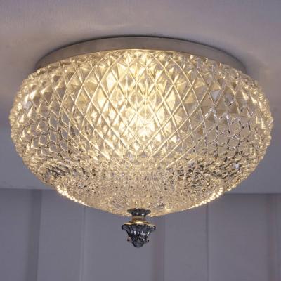  Glash tte Limburg Pair of Honeycomb Glass Glash tte Limburg Flush Mount with Silver Plated Head