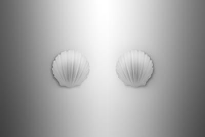  Glash tte Limburg Pair of Opal Glass Seashell Wall Lamps by Glash tte Limburg Germany 1970s