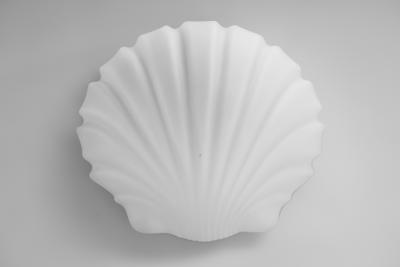  Glash tte Limburg Pair of Opal Glass Seashell Wall Lamps by Glash tte Limburg Germany 1970s