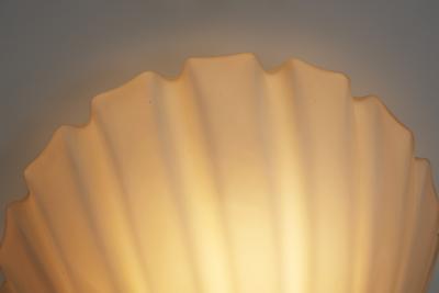  Glash tte Limburg Pair of Opal Glass Seashell Wall Lamps by Glash tte Limburg Germany 1970s