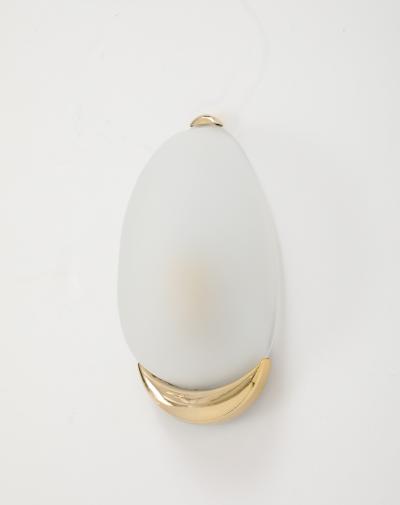  Glash tte Limburg Pair of Oval Brass and Glass Sconces by Limburg 5 Pairs available 