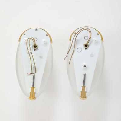  Glash tte Limburg Pair of Oval Brass and Glass Sconces by Limburg 5 Pairs available 