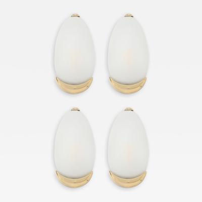  Glash tte Limburg Pair of Oval Brass and Glass Sconces by Limburg 5 Pairs available 