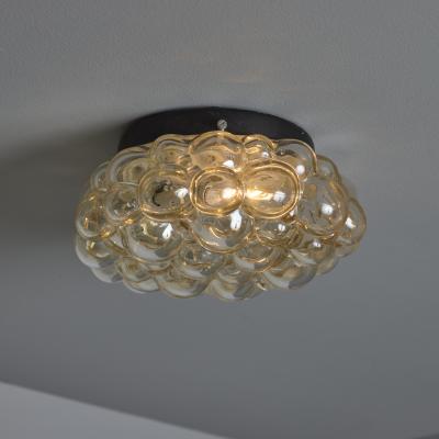Glash tte Limburg Petite 1960s Helena Tynell Amber Bubble Glass Flush Mount for Limburg