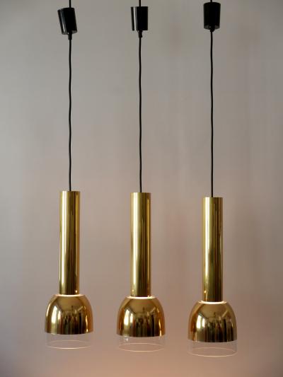  Glash tte Limburg Set of Three Mid Century Modern Pendant Lamps by Glash tte Limburg Germany 1970s