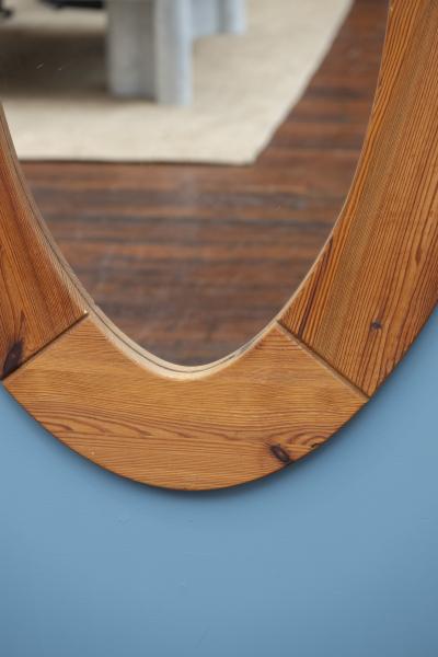  Glasm ster Large Oval Wall Mirror in Solid Pine by Glasm ster Markaryd Sweden