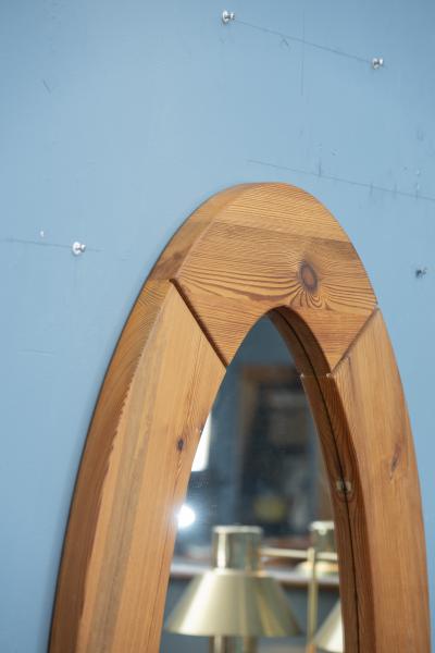  Glasm ster Large Oval Wall Mirror in Solid Pine by Glasm ster Markaryd Sweden