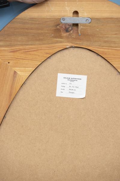  Glasm ster Large Oval Wall Mirror in Solid Pine by Glasm ster Markaryd Sweden