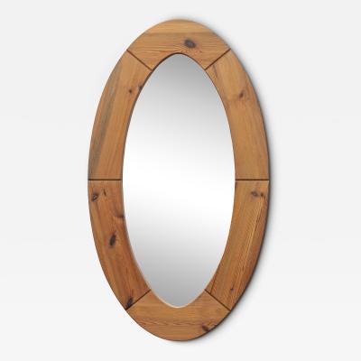  Glasm ster Large Oval Wall Mirror in Solid Pine by Glasm ster Markaryd Sweden