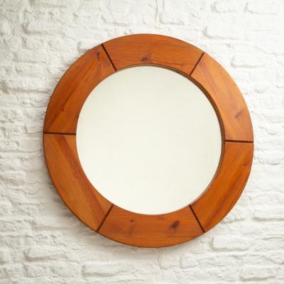  Glasm ster Oversized Solid Pine Mirror by Glas M ster Markaryd Sweden 1960s