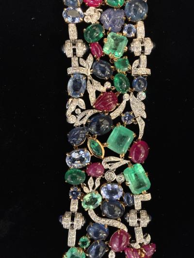  Glen Leroux Antiques Garden Bracelet signed Seaman Schepps