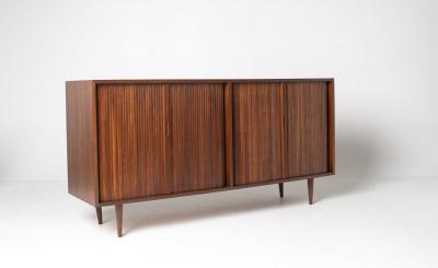  Glenn of California Milo Baughman Double Tambour Door Credenza for Glenn of CA